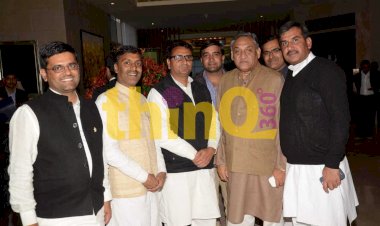 sanjeevani credit co operative society owner vikram singh rathore photos with congress leader