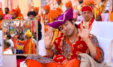 dhirendra krishna shastri supporters demonstration  in udaipur