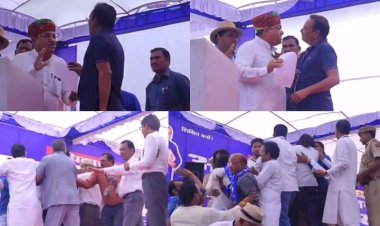 minister govind ram meghwal prevented from speaking in sc st mahapanchayat