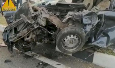 horrific road accident in jaisalmer 4 including woman dead