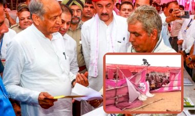 uprooted tents of cm ashok gehlot meeting in nagaur