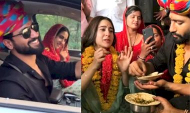 sara ali khan and vicky kaushal visit ajmer rajasthan for movie jara hatke jara bachke