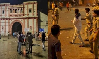 stone pelting and arson attack on police chauki for dargah illegal construction in junagadh