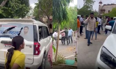 nsui and abvp supporters students clashed in rajasthan university vehicles vandalized