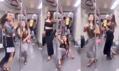 girls now seen doing pole dance in delhi metro video going viral