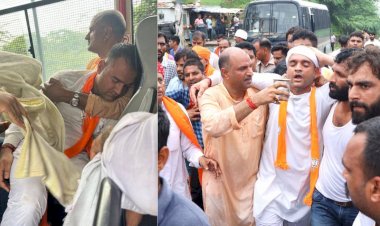 police lathicharged in jaipur ajmer over jnvu gangrape bjym state president ankit chechi injured