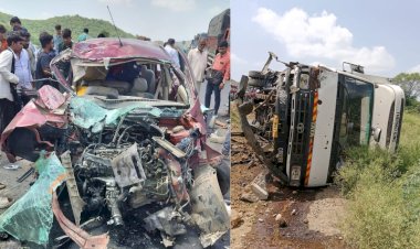 2 killed with woman in car truck collision in sirohi