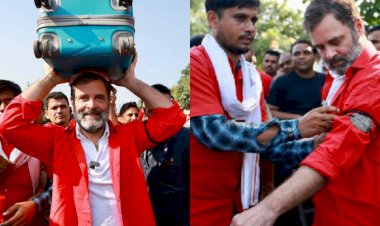 rahul gandhi become coolie at delhi anand vihar railway station