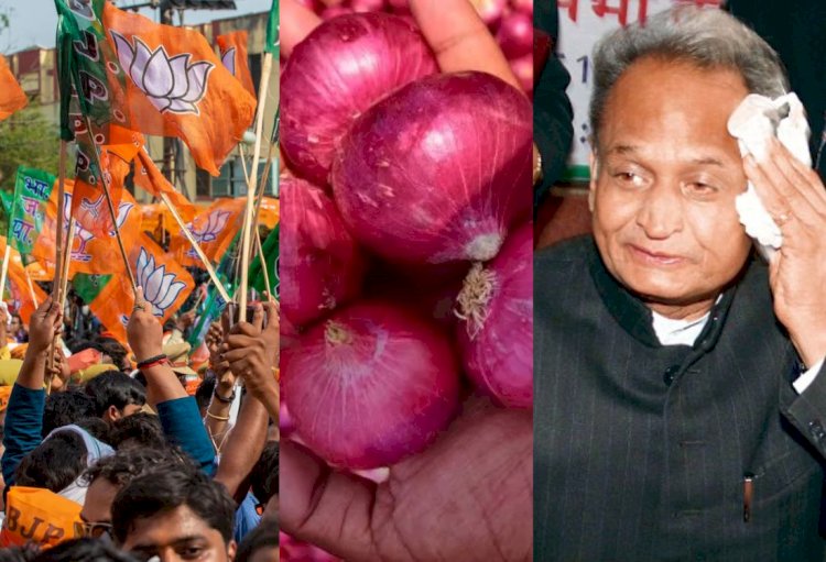 onion entry in rajasthan political battle alka gurjar says ashok gehlot govt responsible for inflation