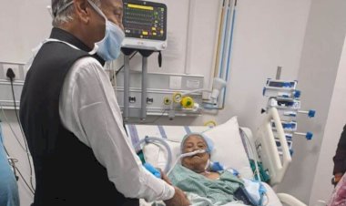 veteran bjp mla suryakanta vyas admitted to icu of aiims cm ashok gehlot meets