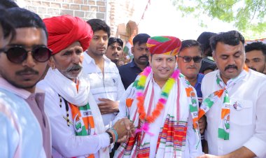 vaibhav gehlot jansampark in jalore loksabha rajasthan