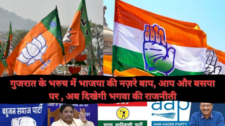 in gujarats bharuch bjps eyes are on father aap and bsp now saffron politics will be seen