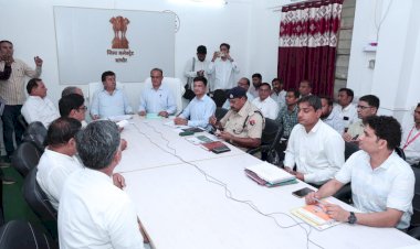 sanchore district meeting by minister kk vishnoi rajasthan