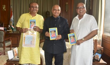 chandresh ghanshyam joshi presented almanac to governor bains