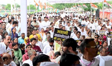 congress protest in jaipur rajasthan about sebi chief