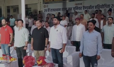 ravindra singh bhati inaugurate handball tournament in jalore