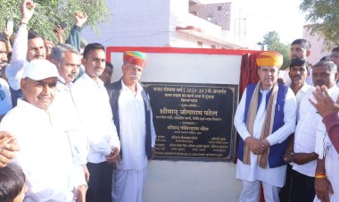 parliamentary affairs minister laid the foundation stone of road construction works