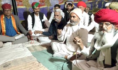 farmer chanting 1008 for jawai river in jalore