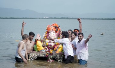 ganapati immersion 56 offerings and mahaarati organized by goyli chauraiya business board