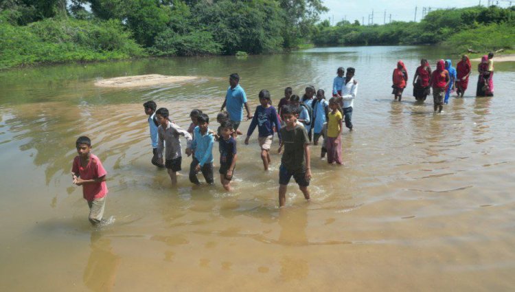 the river at moribeda station has become a problem and villagers are at risk every day