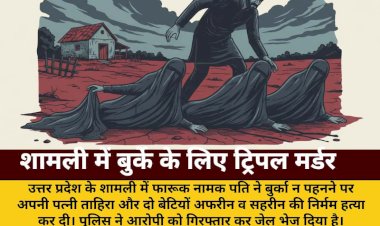 shamli burqa na pehanne par pati ne ki patni wa do betiyon ki hatya