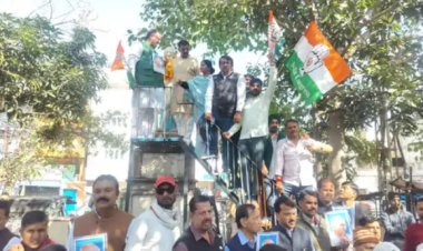 congress protest kota mgnrega name change bjp